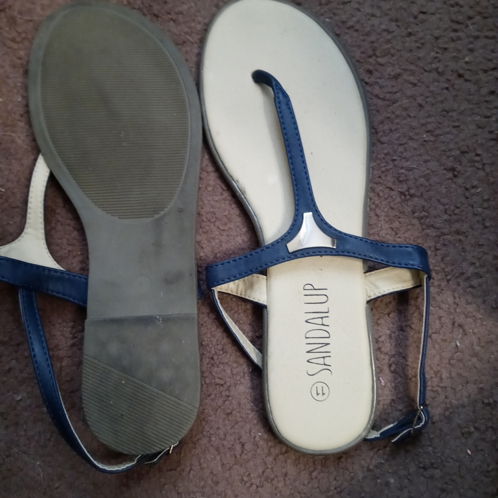 Blue thong sandals